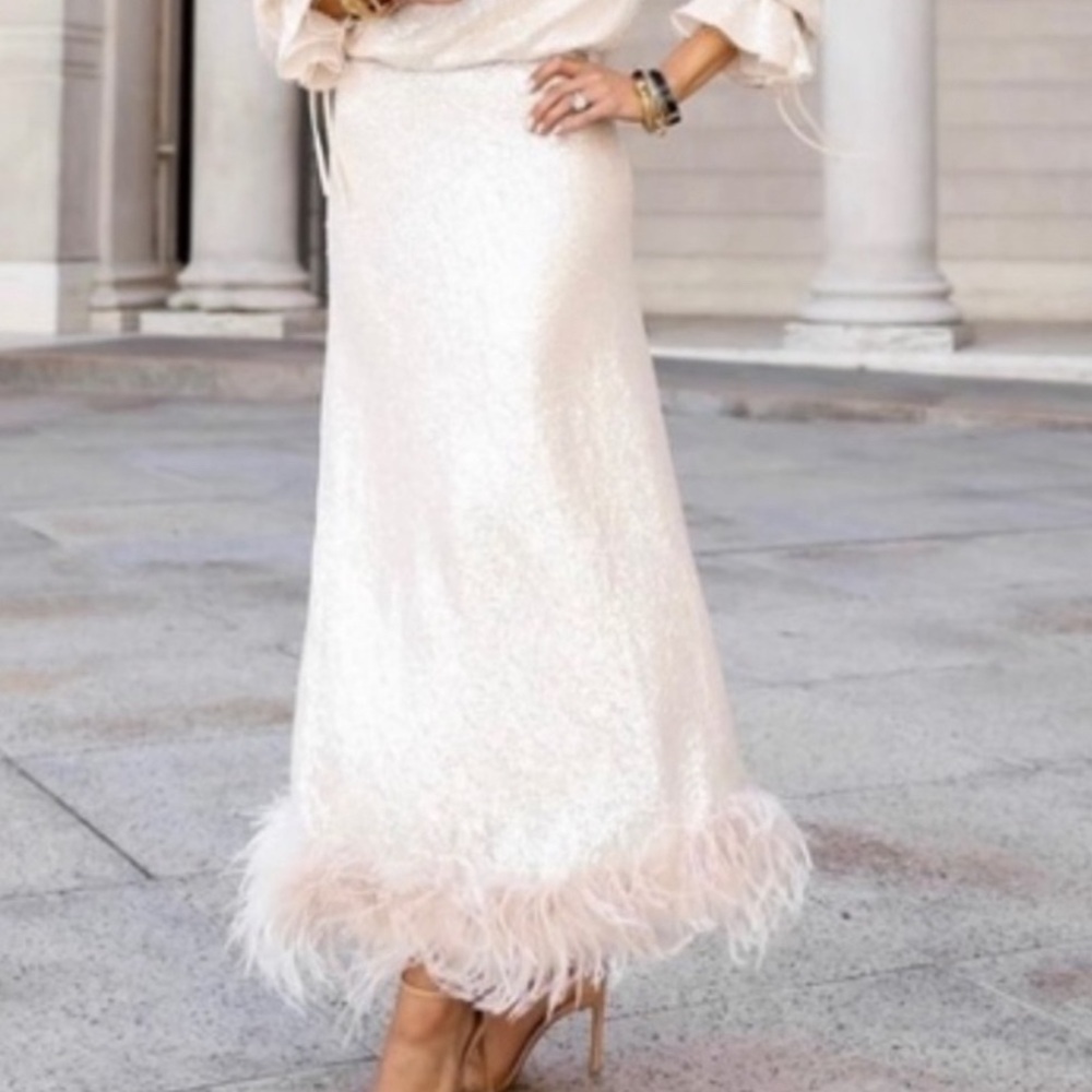 Nicole Bathie for Antonio Melani sequin feather skirt. Size 12 - NWT